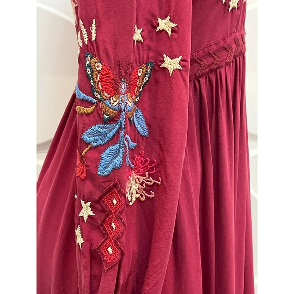 Johnny Was Mika Split Front Dress Rumba Red Small - Picture 7 of 9